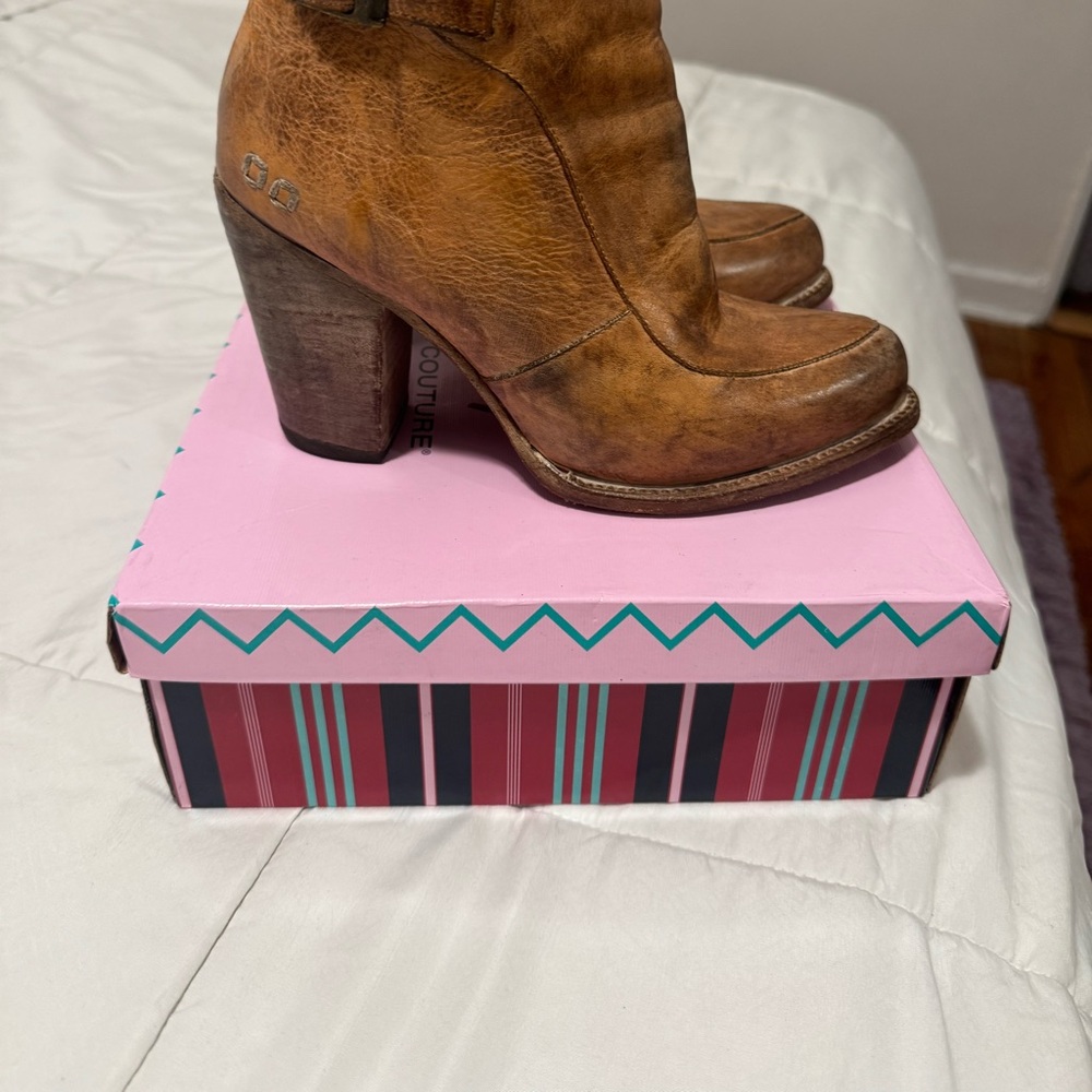 Bed Stu Tan Leather Heeled Boots